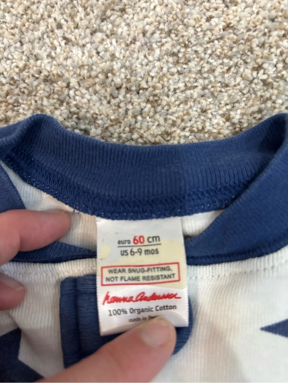 Hanna Andersson Stars And Stripes Organic Cotton Zippy Pajamas 6-9 months